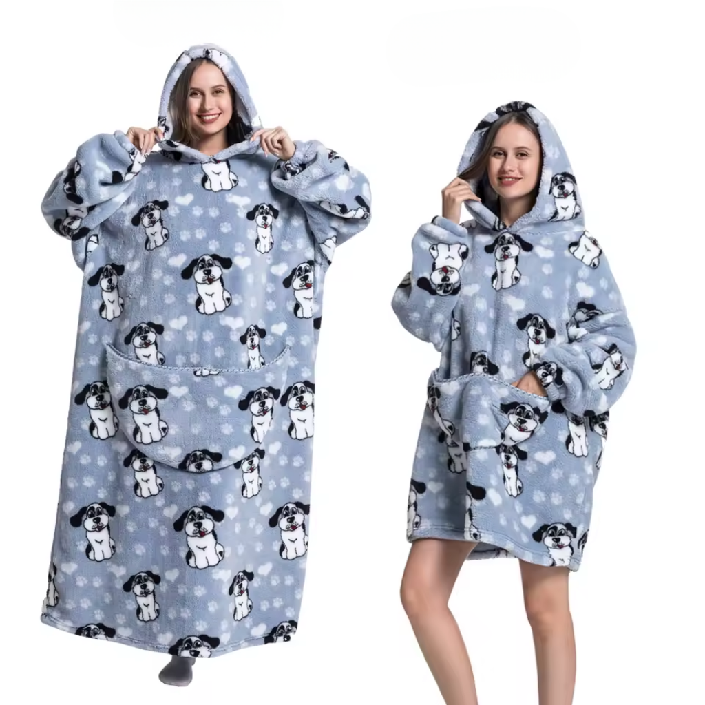 Den fluffiga hoodie-filten som kramar dig varm