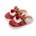 Söta jultofflor i bomull med halkfri sula