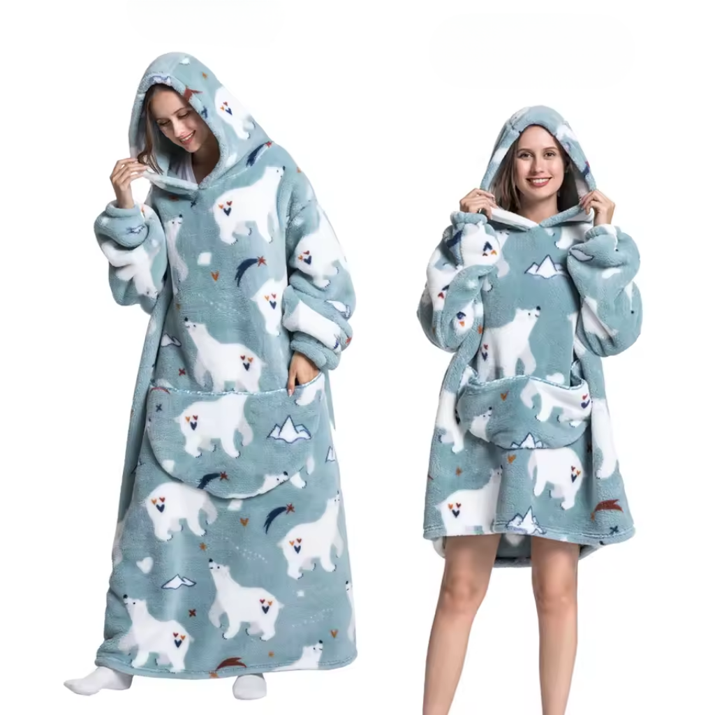 Den fluffiga hoodie-filten som kramar dig varm