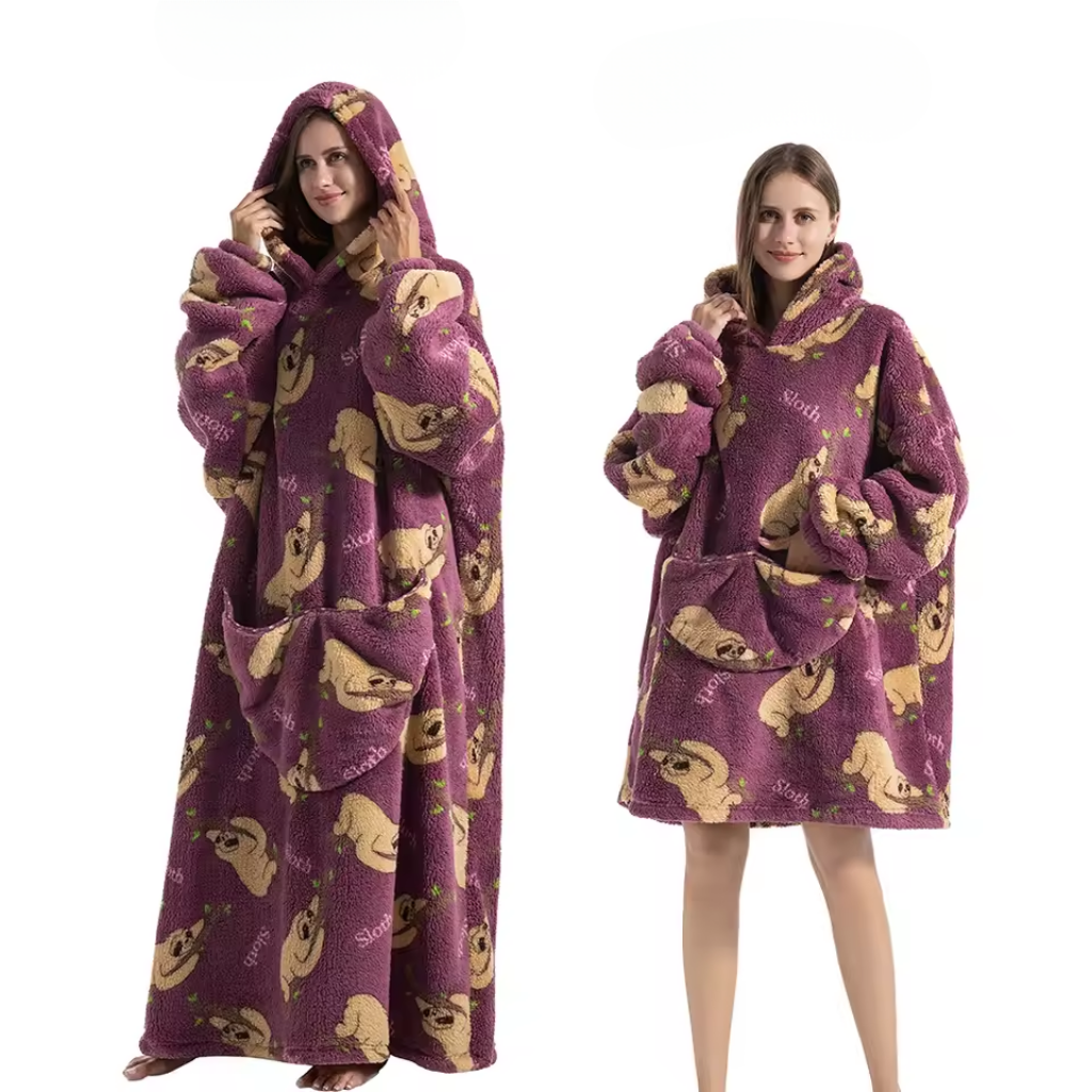 Den fluffiga hoodie-filten som kramar dig varm