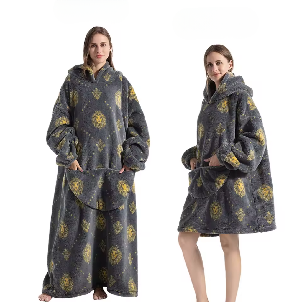 Den fluffiga hoodie-filten som kramar dig varm