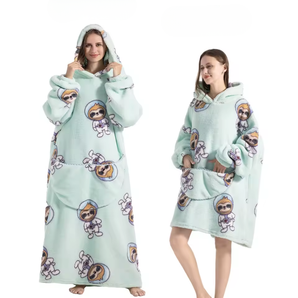 Den fluffiga hoodie-filten som kramar dig varm