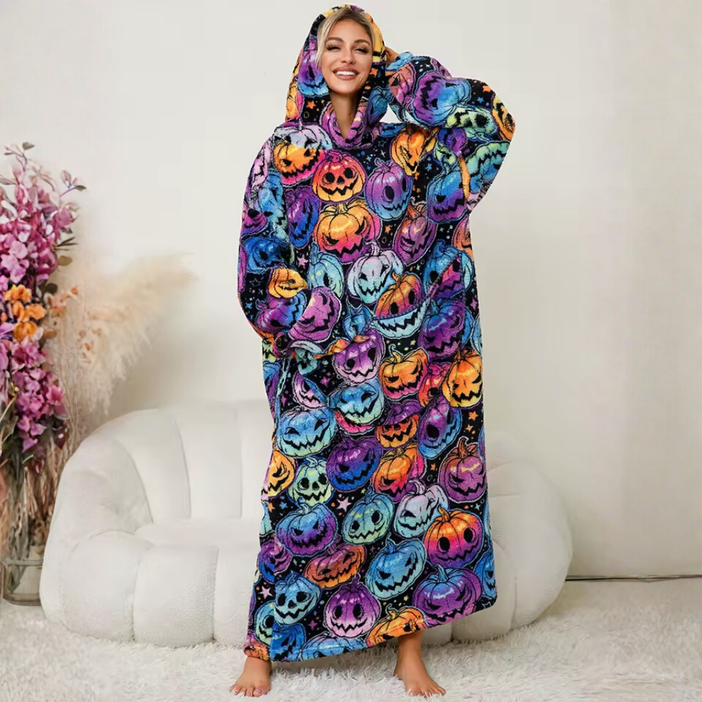 Den fluffiga hoodie-filten som kramar dig varm