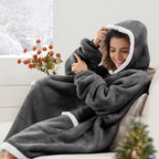 Den fluffiga hoodie-filten som kramar dig varm