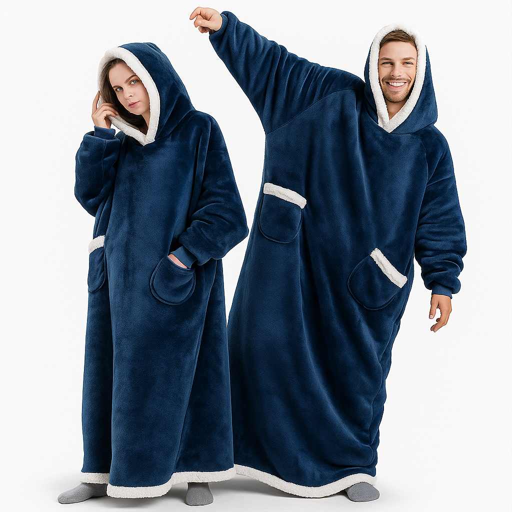 Den fluffiga hoodie-filten som kramar dig varm