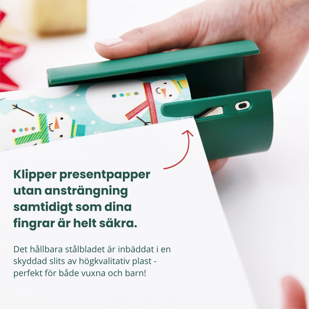 Julsnittet på en rulle, med texten om det skyddade bladet