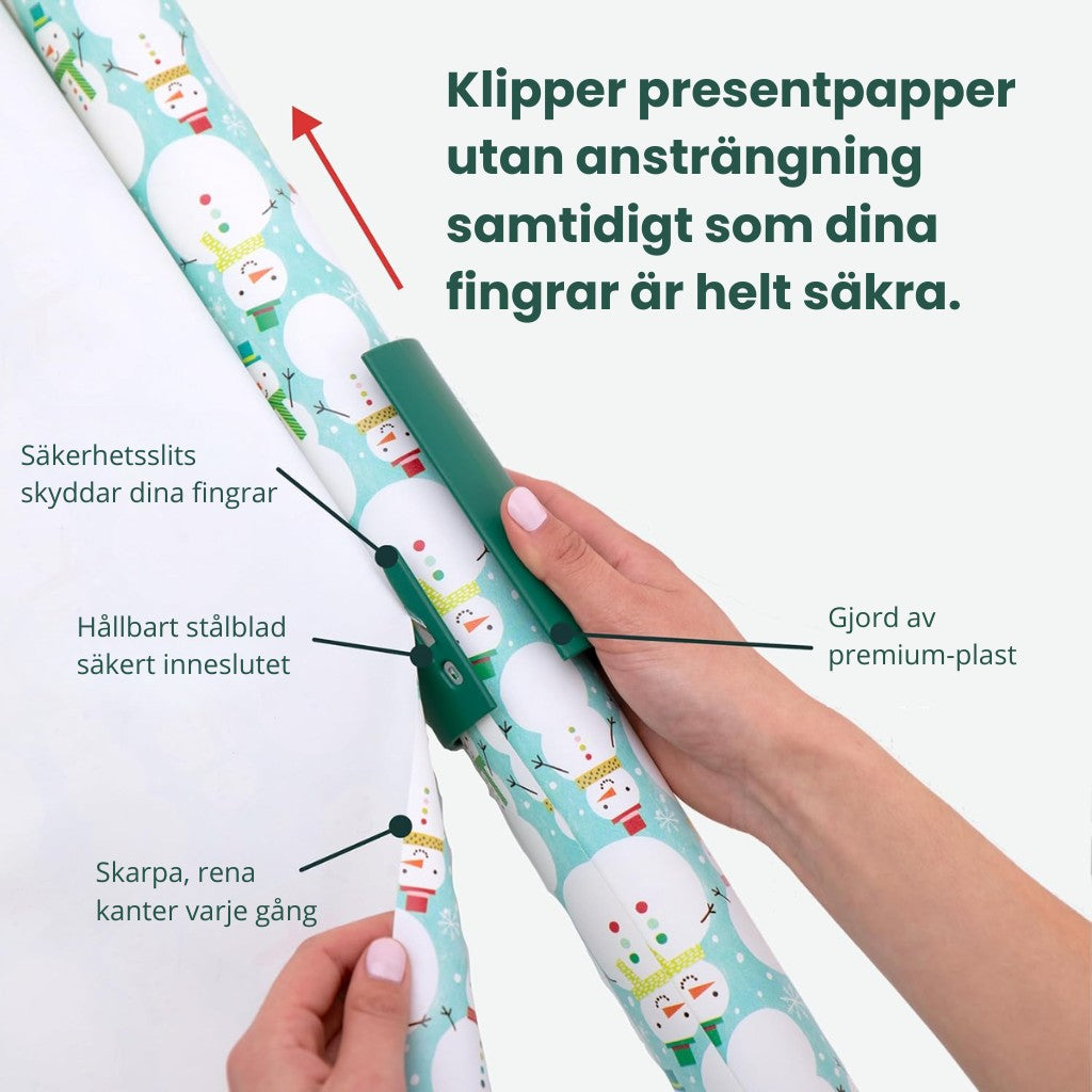 Julsnittet på en rulle, med förklaringar av delarna
